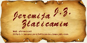 Jeremija Zlatičanin vizit kartica